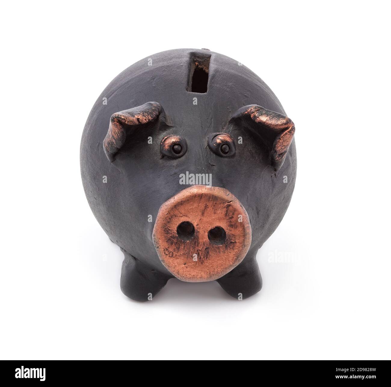 Black piggy bank isolated on white background Stock Photo - Alamy