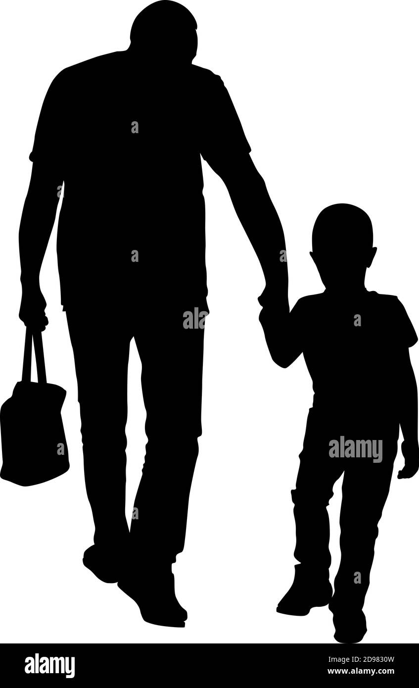 Father and son silhouette Stock Vector Images - Alamy