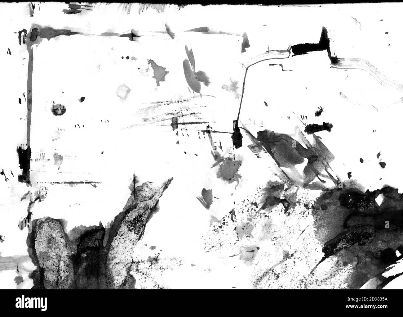 Abstract ink spots hand drawn illustration. Minimalistic hand drawn