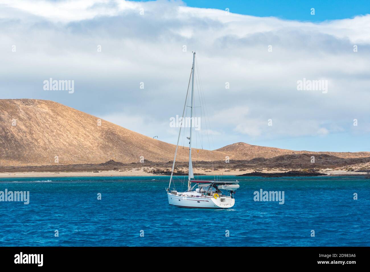 Corralejo, Fuerteventura, Spain 2020 September 30 Boat in the sea