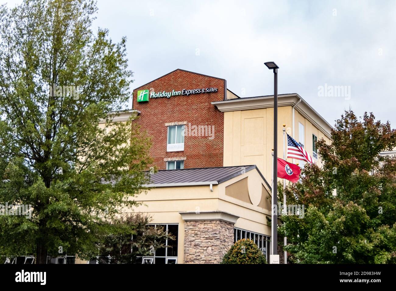 Holiday Inn exterior view with a focus on the Holiday Inn signage Stock ...