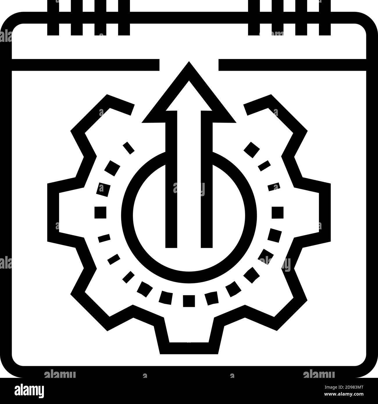 date working process calendar line icon vector illustration Stock ...