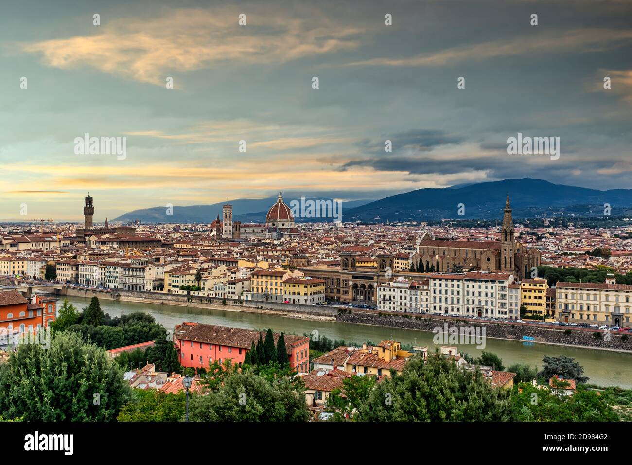 Panoramic view of Florence Italy Townscape. Stock Photo
