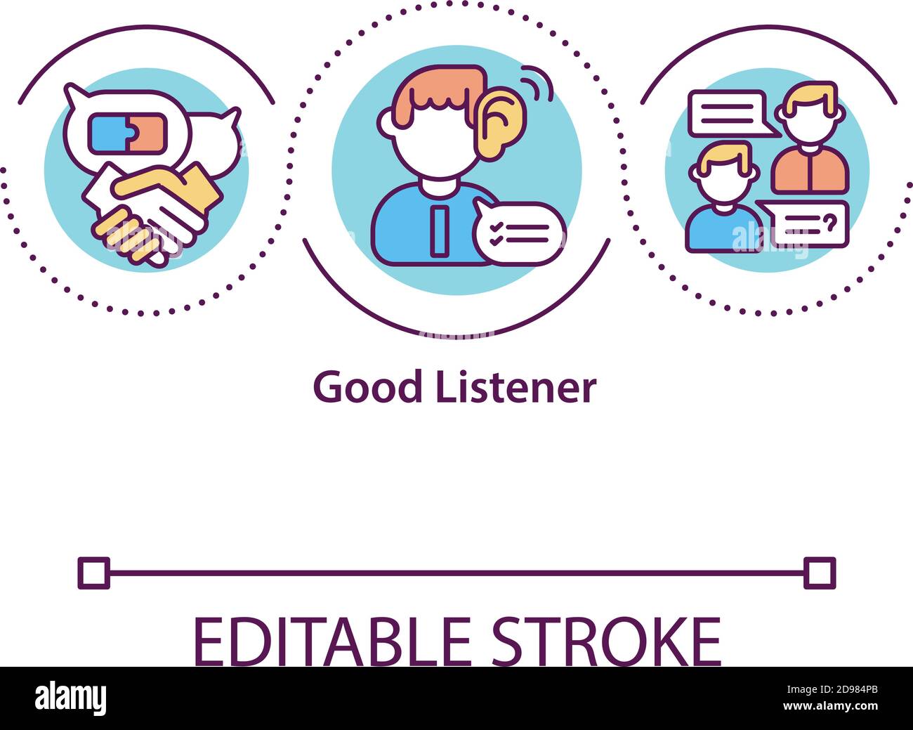Good listener concept icon Stock Vector