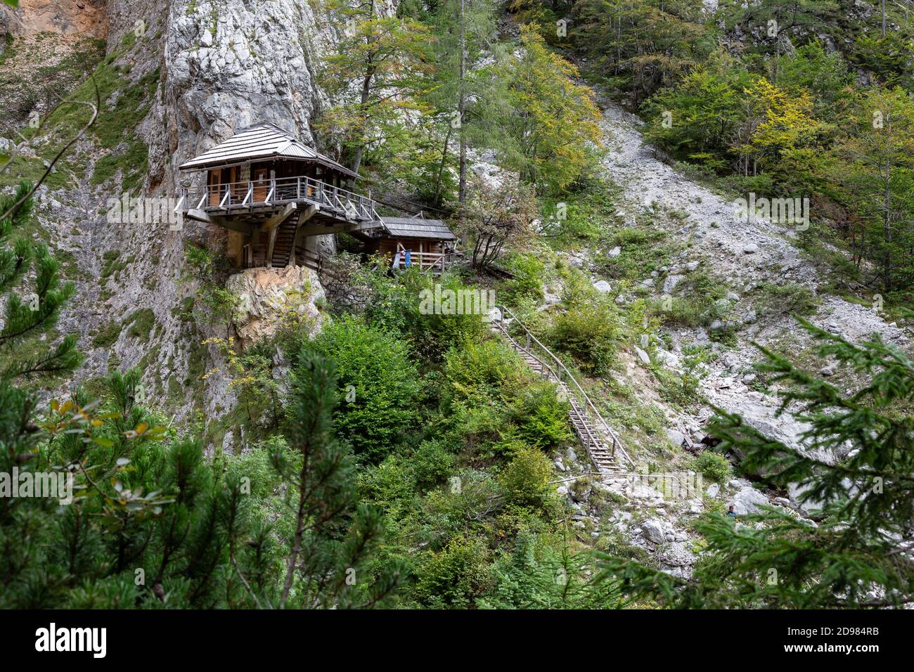 Eagle's Nest cafe at Logarska Dolina, Slovenia Stock Photo Alamy