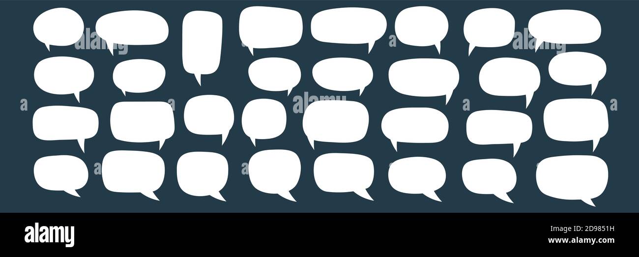 Set of speech bubbles. Blank empty vector white speech bubbles. Cartoon ...