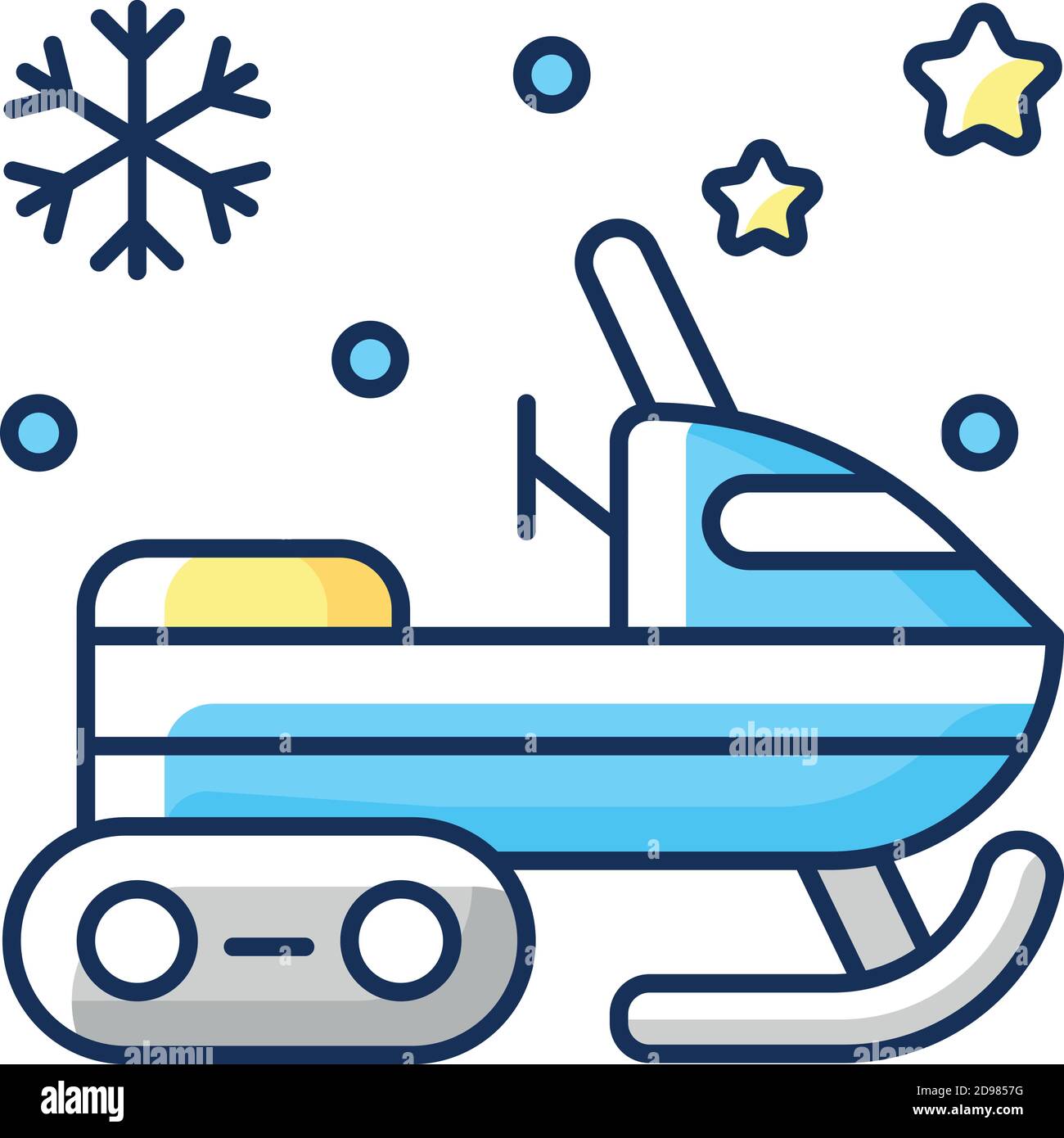 Snowmobile RGB color icon Stock Vector