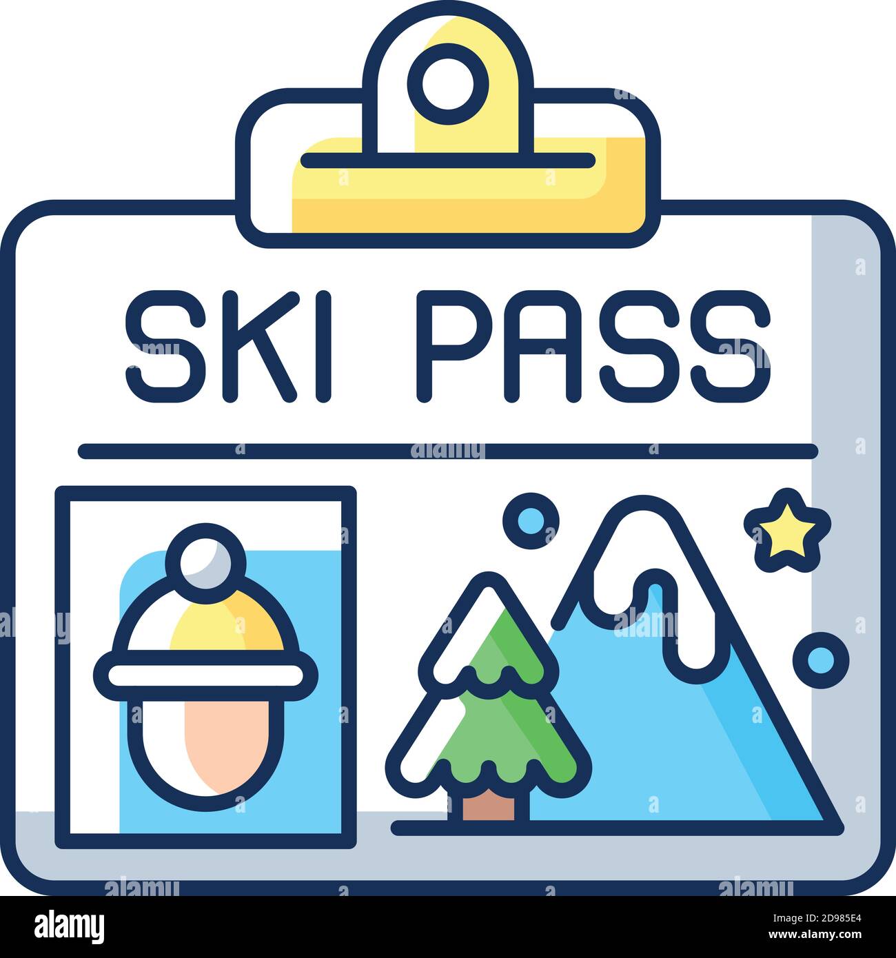 Ski pass RGB color icon Stock Vector Image & Art Alamy