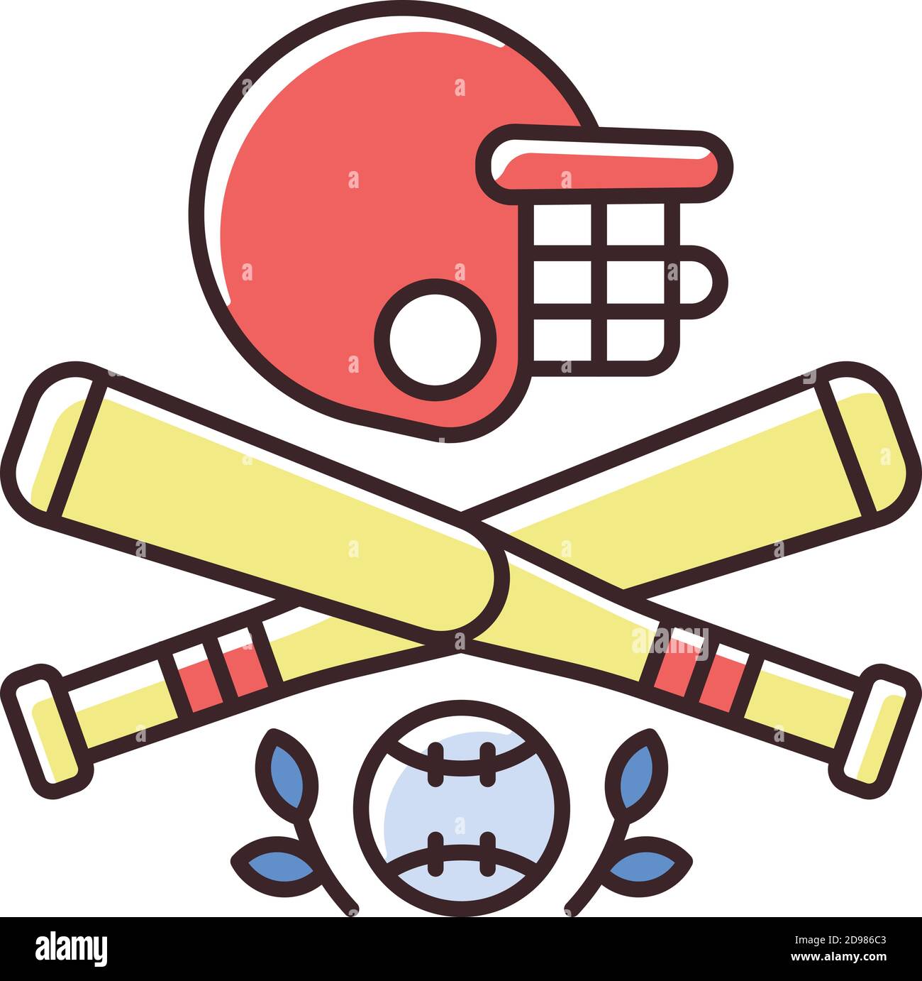 Baseball RGB color icon Stock Vector