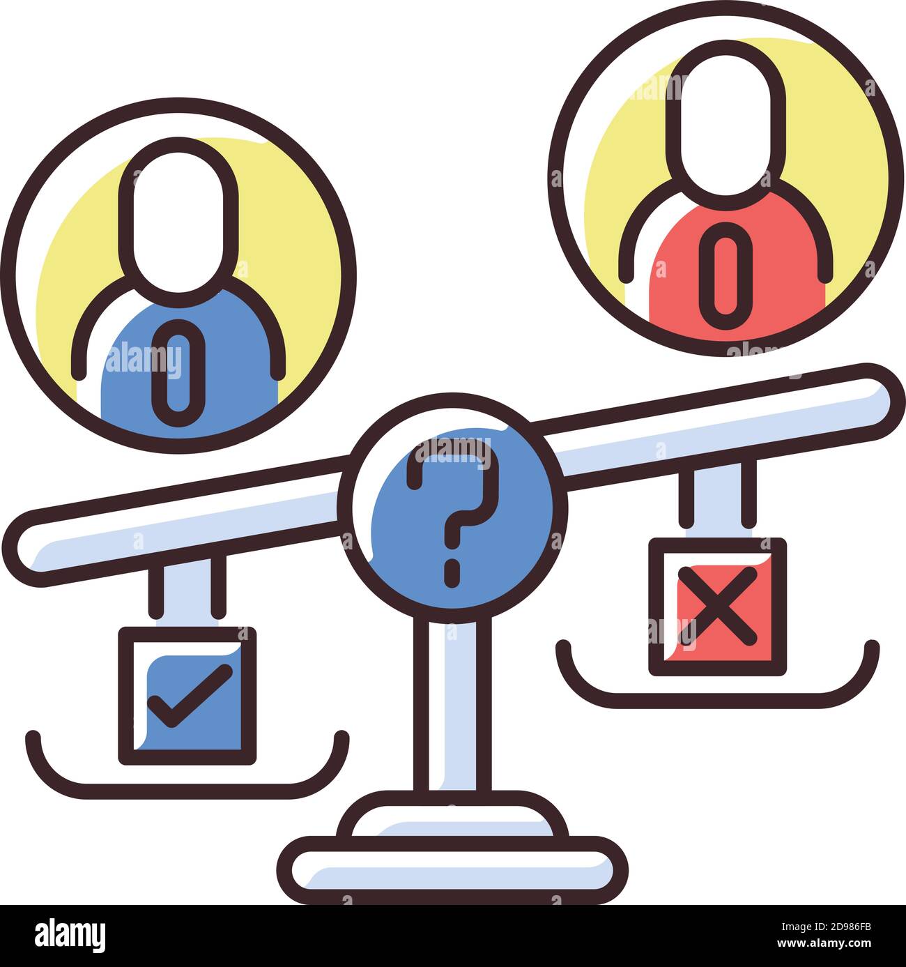 Swing vote RGB color icon Stock Vector