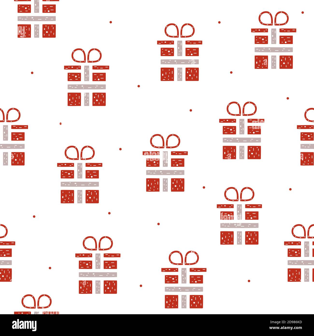 Seamless pattern of gift boxes in flat style on a white background ...