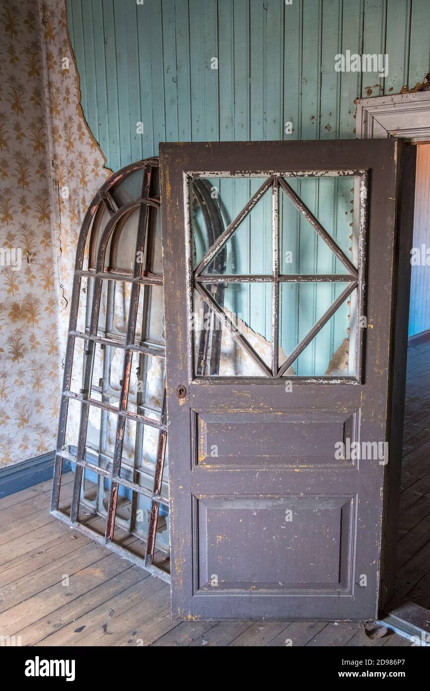 Old door and windows to be renovated Stock Photo Alamy