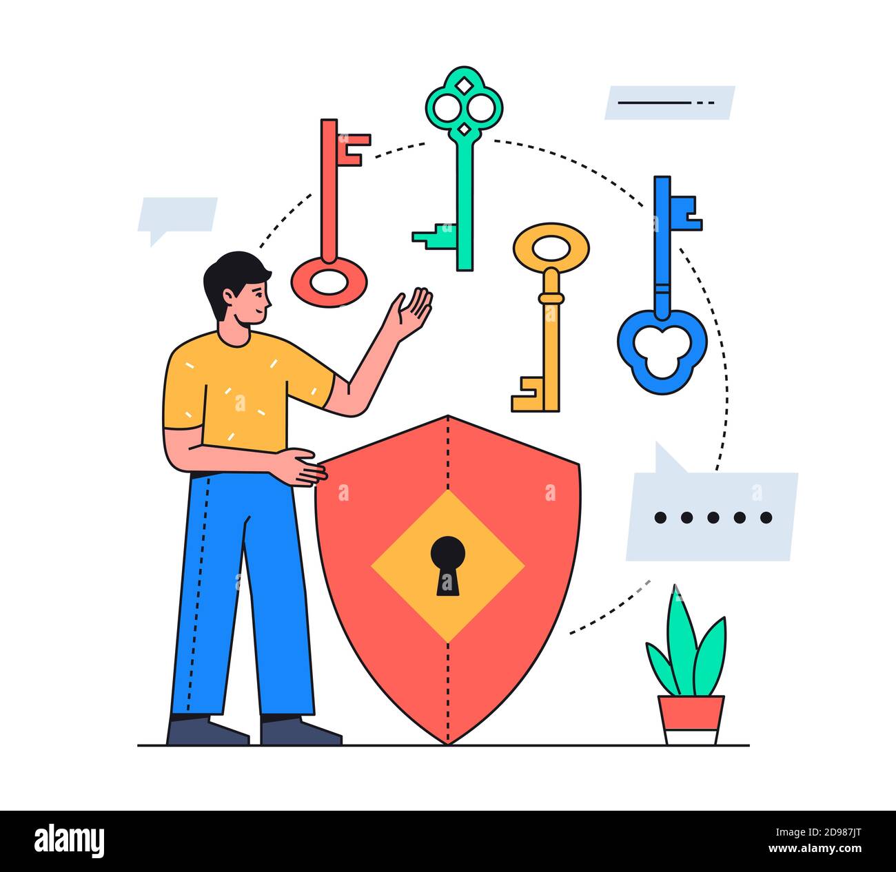 Password Protection Modern Flat Design Style Illustration Stock Vector Image And Art Alamy 5017