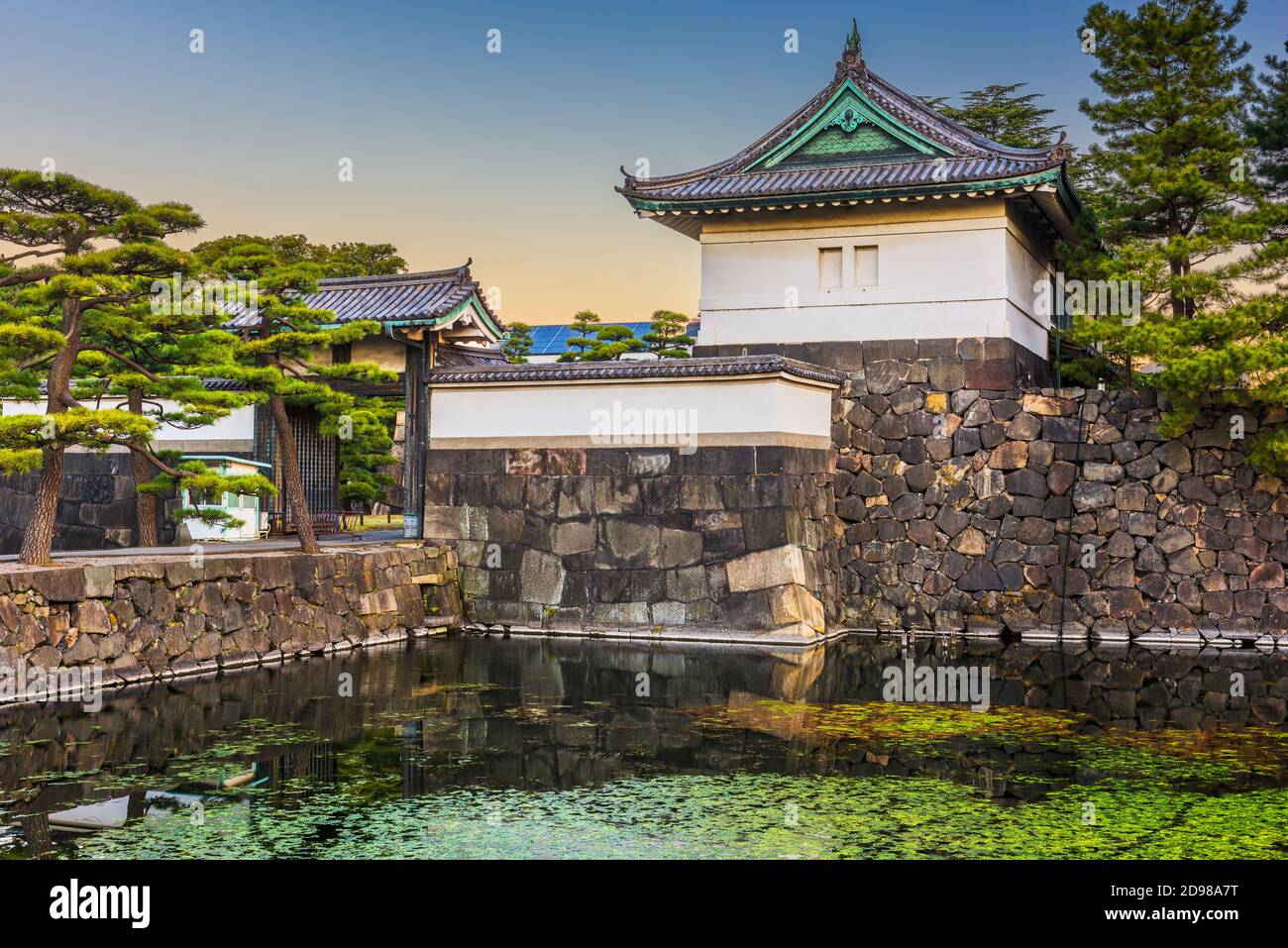 Dawn at the Imperial Palace in Tokyo, Japan. Stock Photo