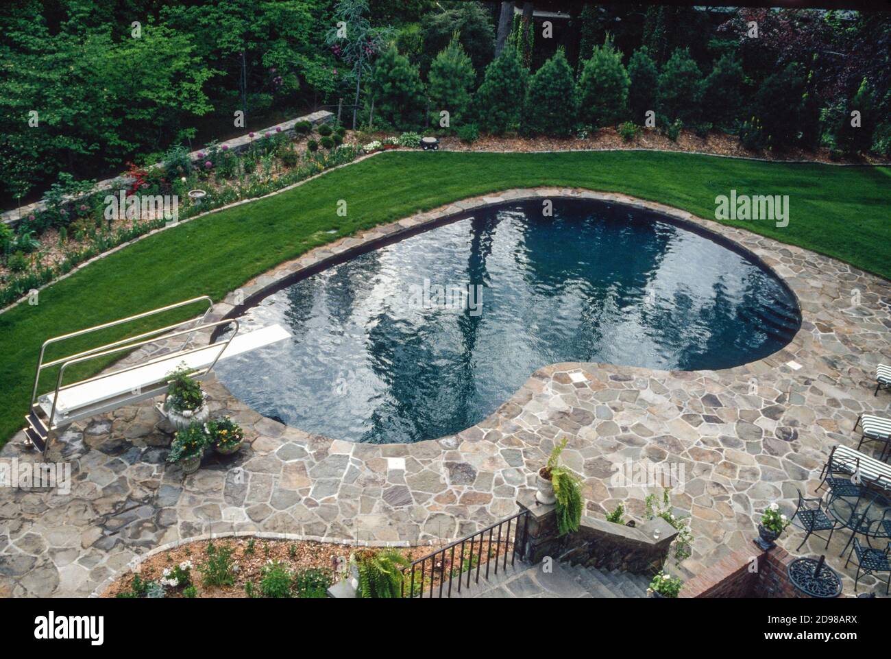 Swimming pool on the grounds of a mansion, Westchester County, NY, USA