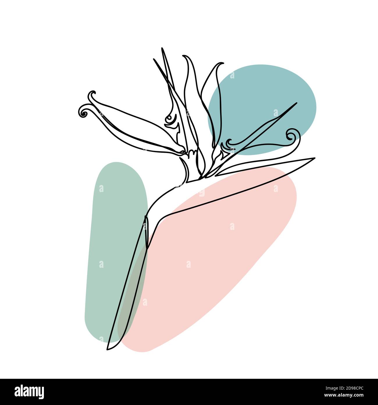 Flower isolated on white in a linear style. Stock Vector