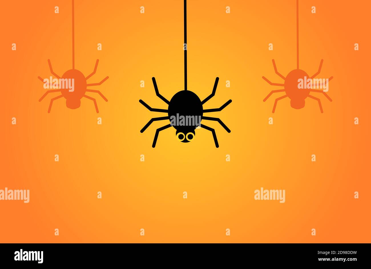 Hanging spiders background. Halloween vector illustration Stock Vector ...