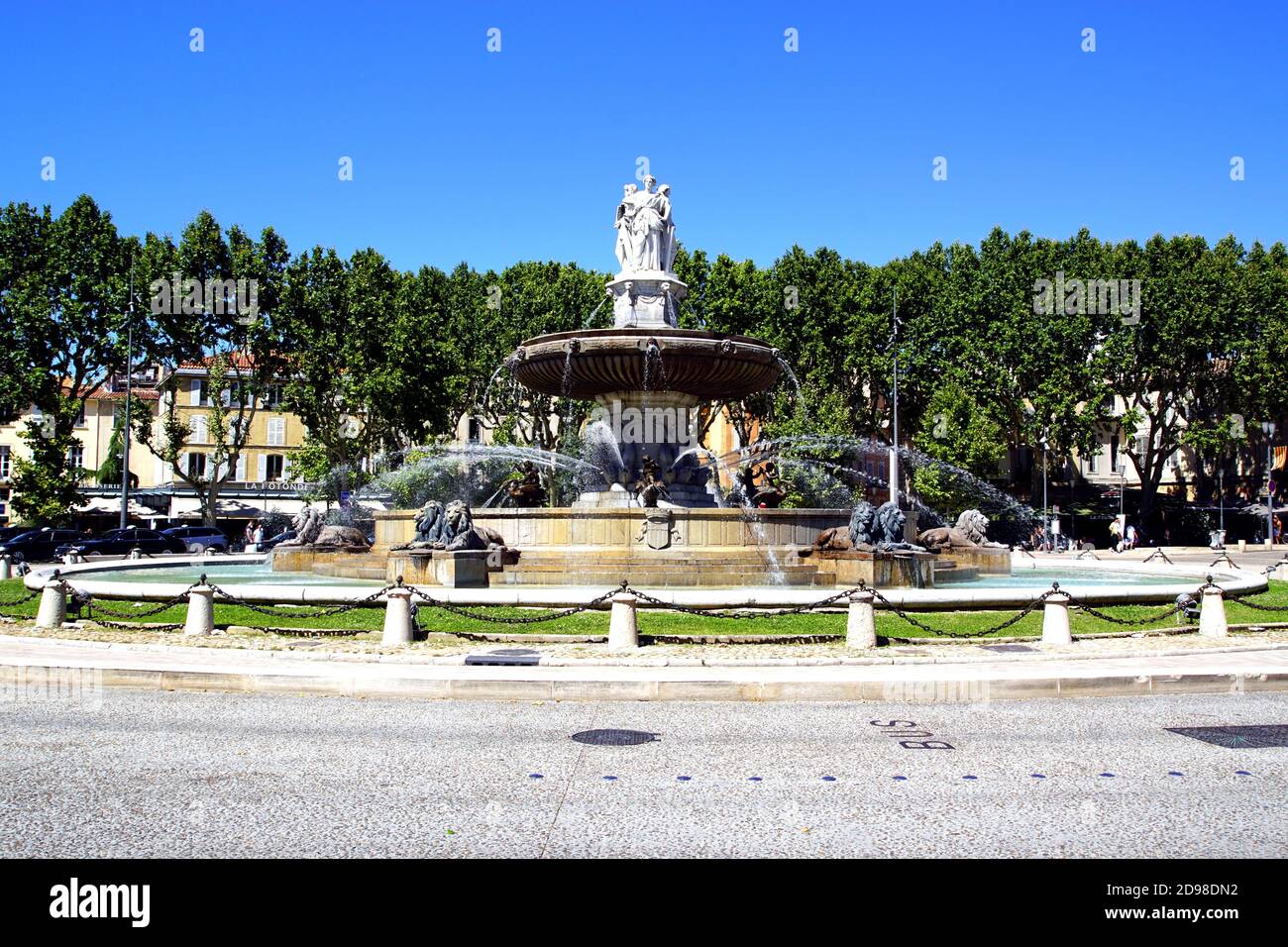 The fountain "La Rotonde" in Aix-en-Provence, France Stock Photo