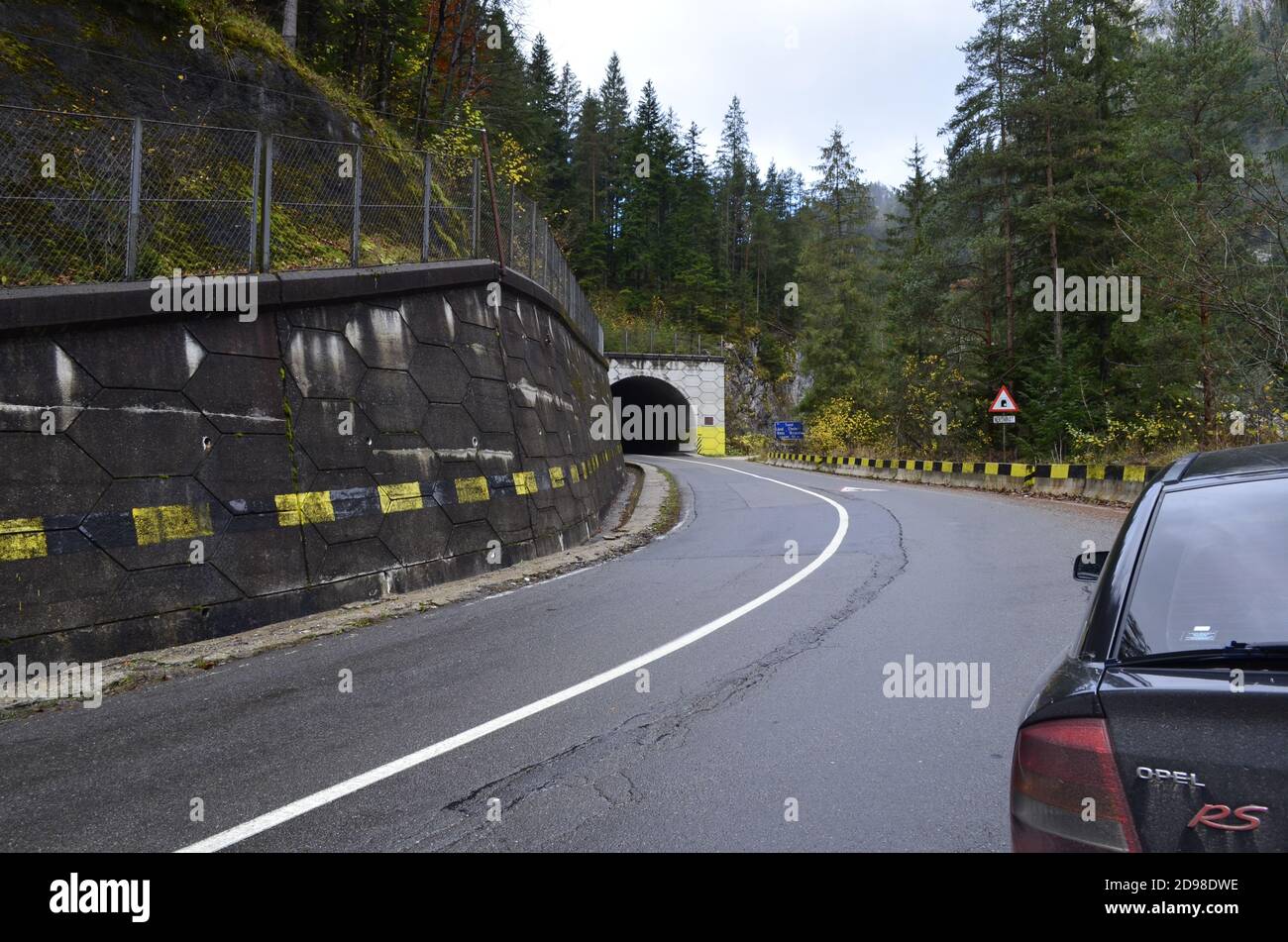 The Bicaz tunel mountain , Located in Romania, Piatra Neamt county. Stock Photo