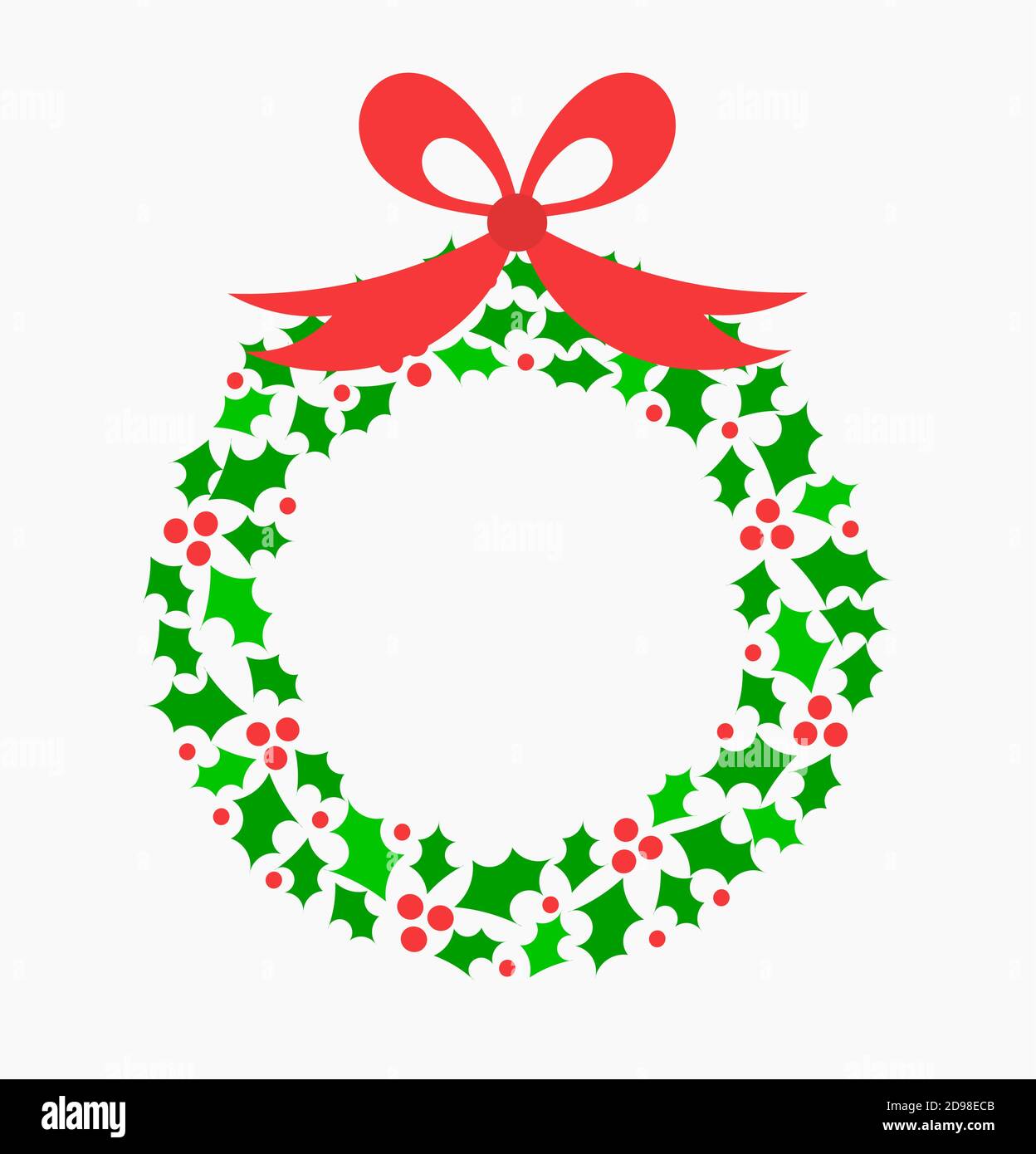 Holly berry Christmas wreath. Vector illustration Stock Vector Image ...