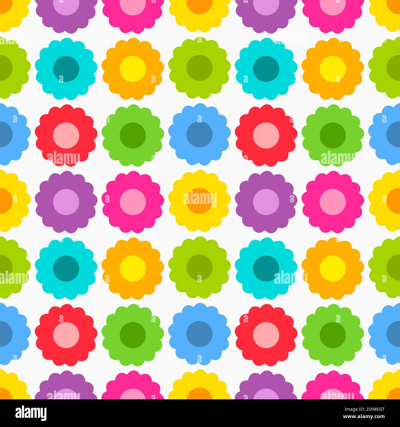 Cute colorful flowers seamless pattern. Vector illustration Stock ...