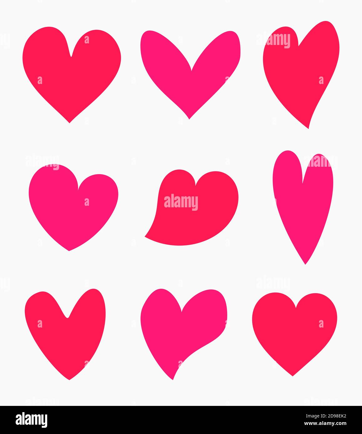 Cute Valentine hearts collection. Vector illustration Stock Vector ...