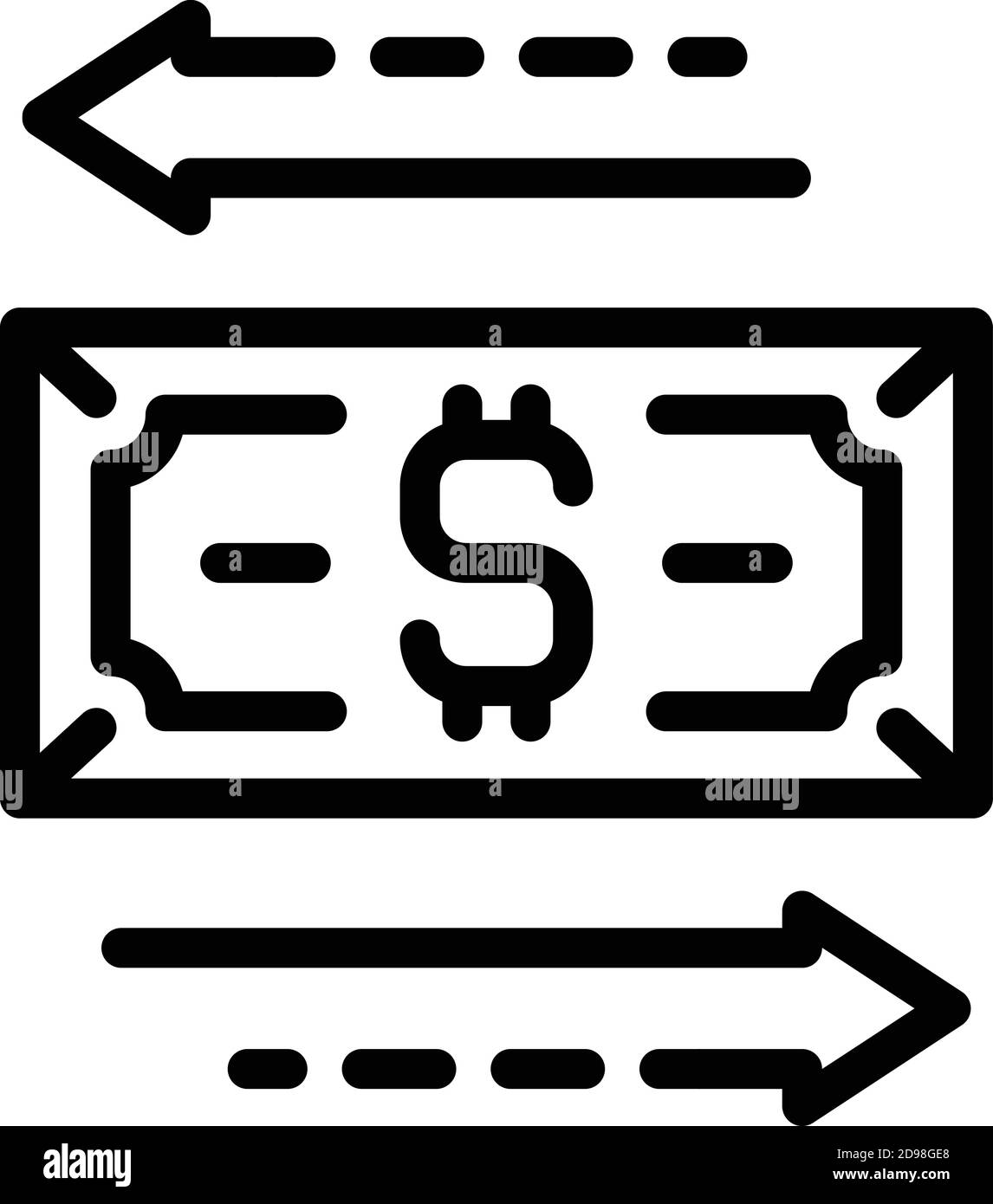 Dollar conversion icon. Outline dollar conversion vector icon for web design isolated on white background Stock Vector