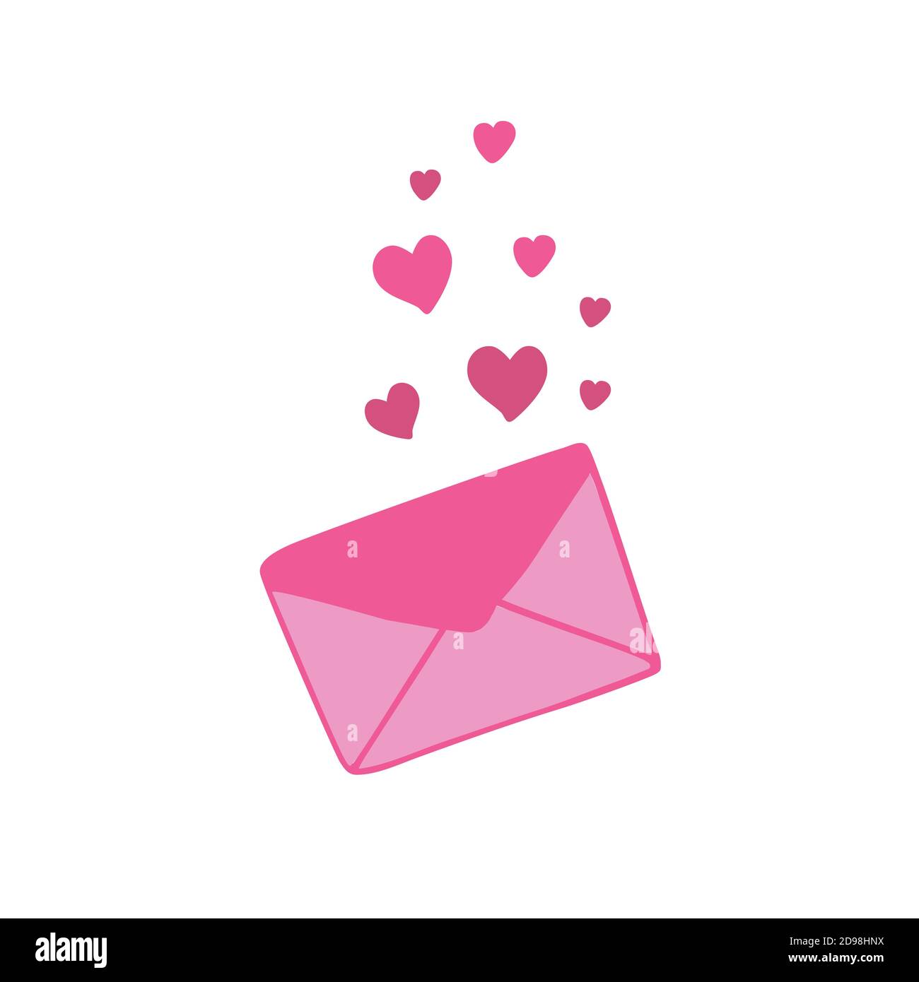 Cute Envelopes With Letters And Hearts Valentines Day Love Mail