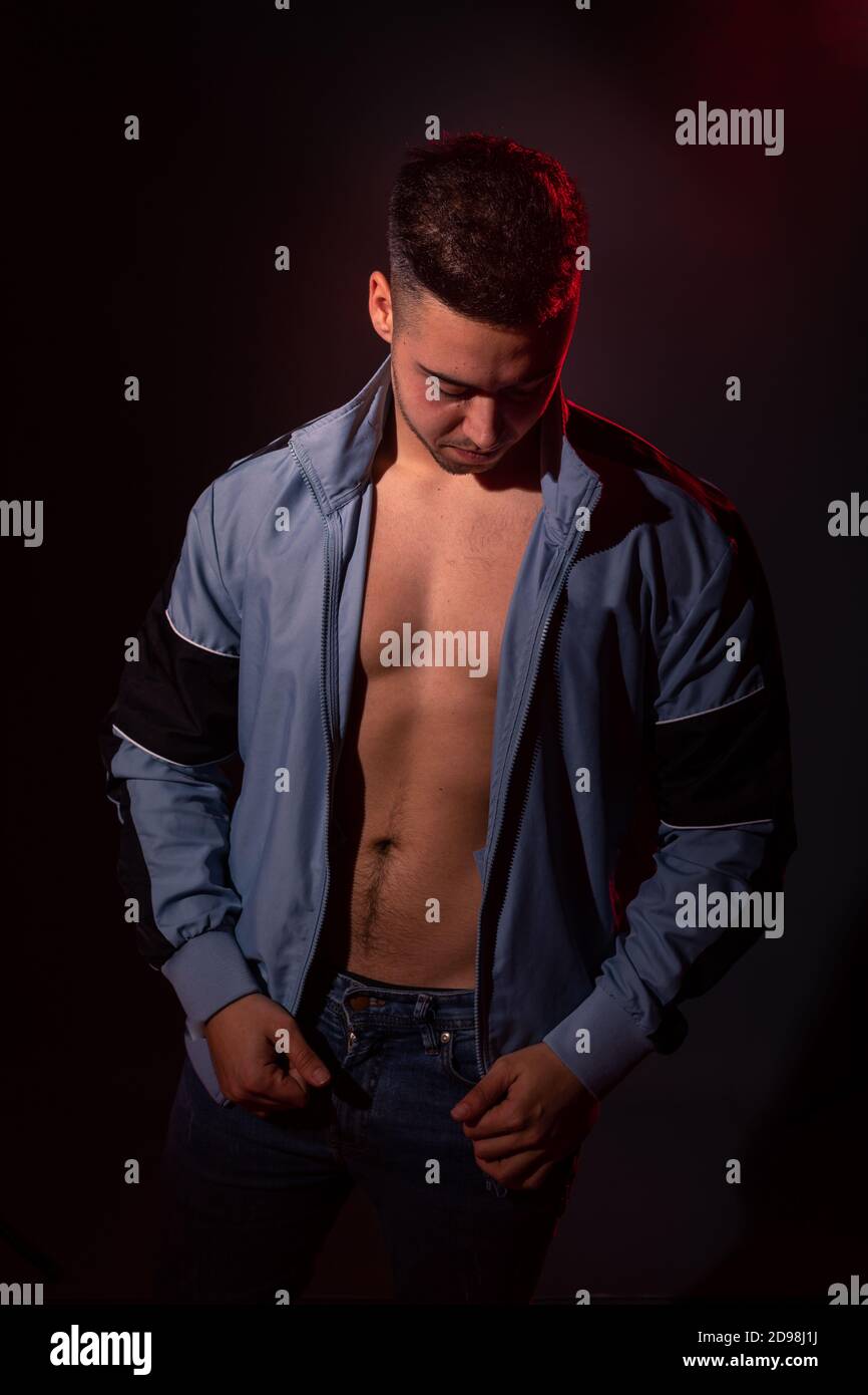Handsome man posing at a studio Stock Photo