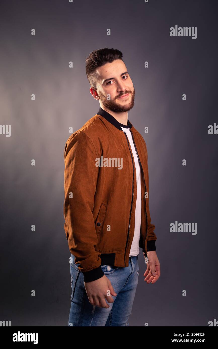 Handsome man posing at a studio Stock Photo