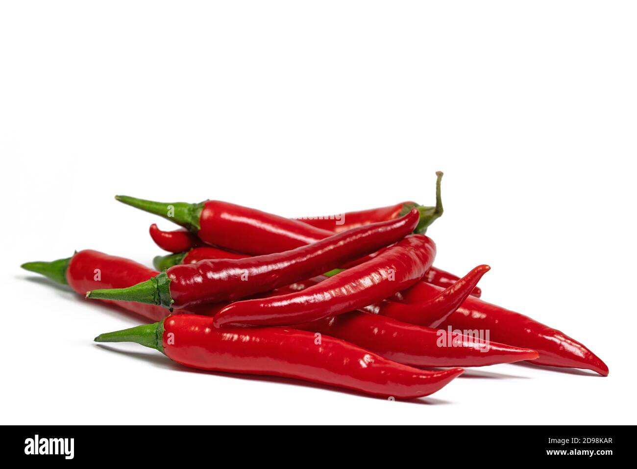Hot peppers isolated against white background Stock Photo Alamy