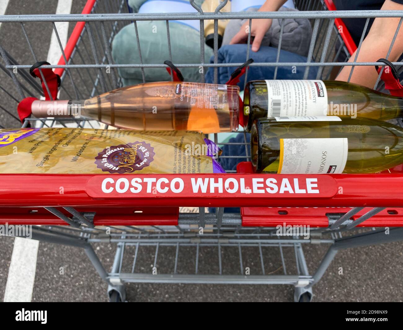 Orlando, FL/USA11/1/20 A shopping cart filled with purchases at a