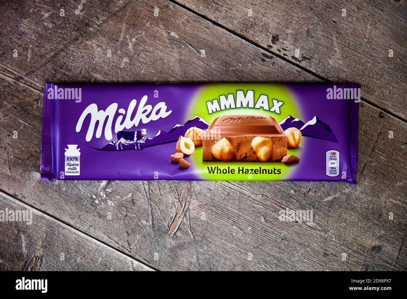 Mondelez Milka Whole Hazelnut Stock Photo
