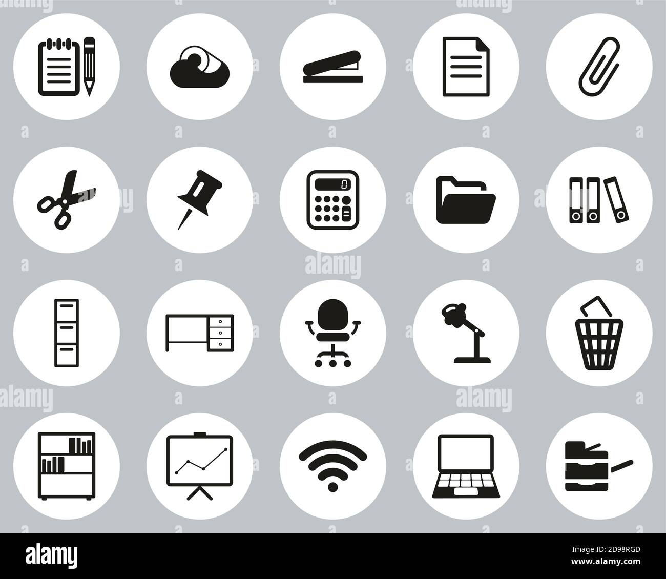 100 office supplies icons set, simple style 8658321 Vector Art at Vecteezy