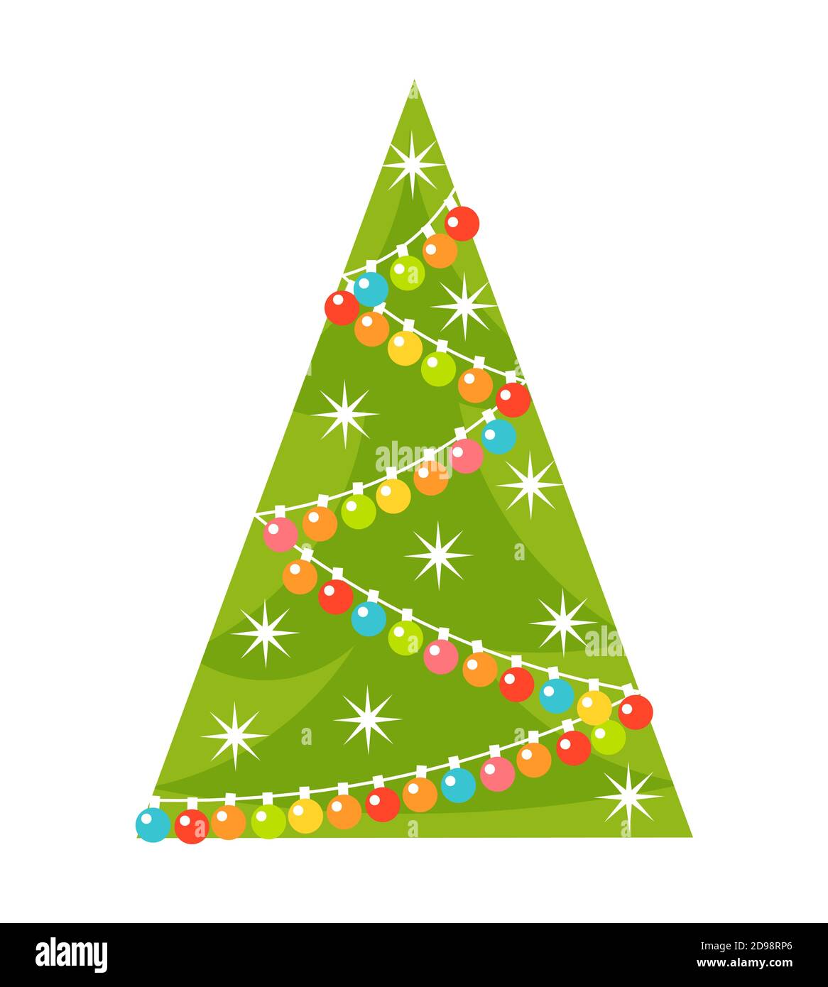Christmas tree with lights. Vector illustration Stock Vector Image