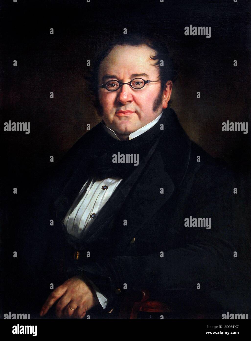 Franz Schubert. Portrait of the Austrian composer, Franz Peter Schubert (1797-1828) by Bartholomeus Josef Veillevoye Stock Photo