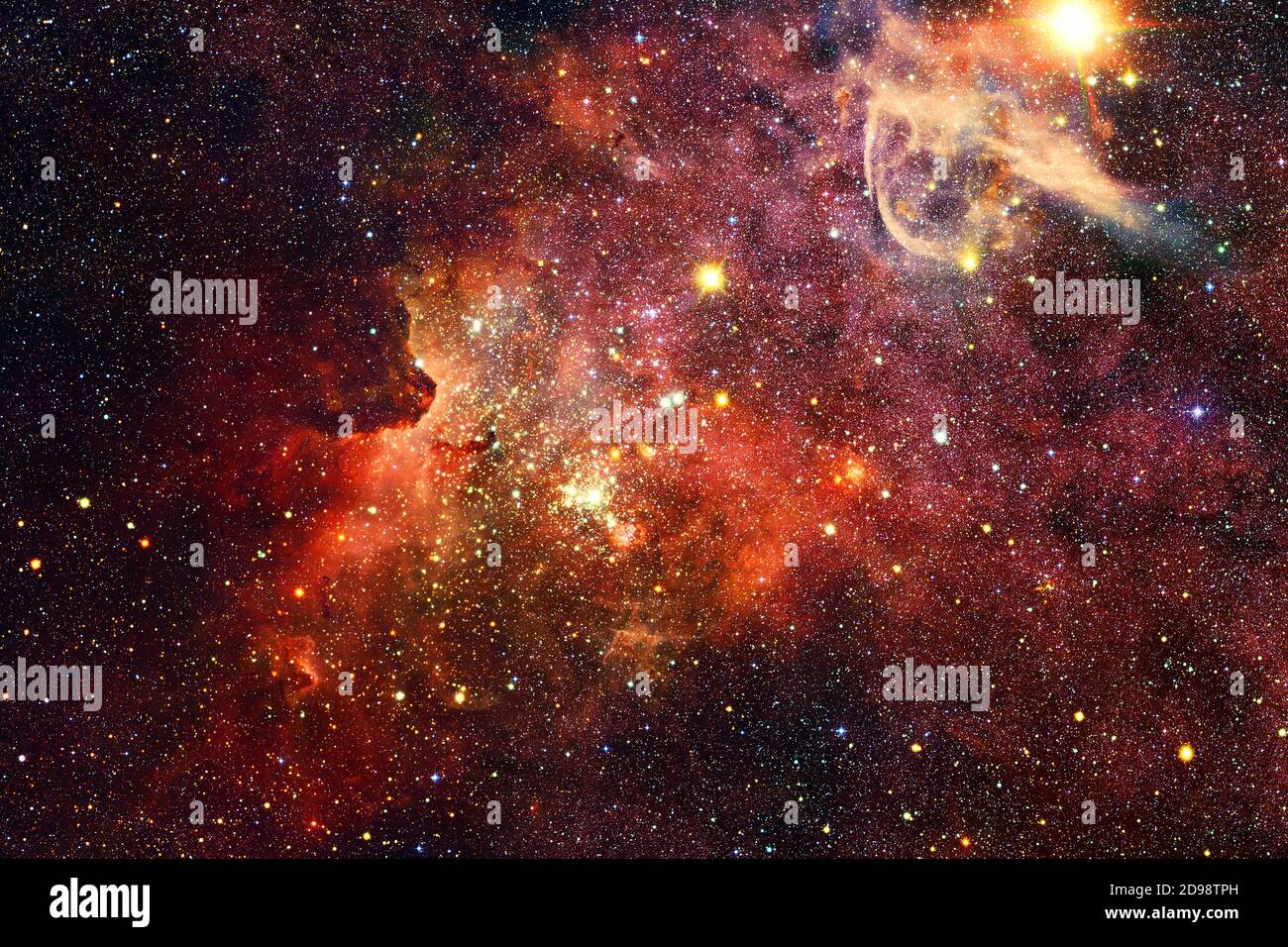 Deep space. Awesome science fiction render. Elements of this image furnished by NASA. Stock Photo