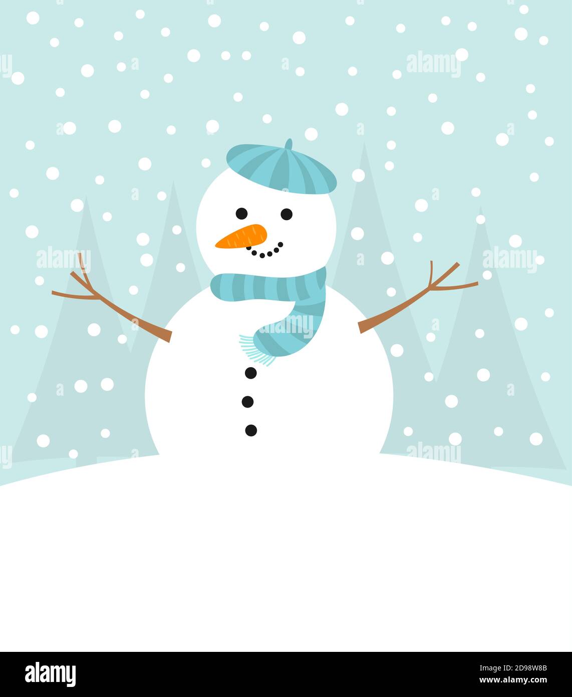 Cute snowman in winter. Vector illustration Stock Vector Image & Art ...