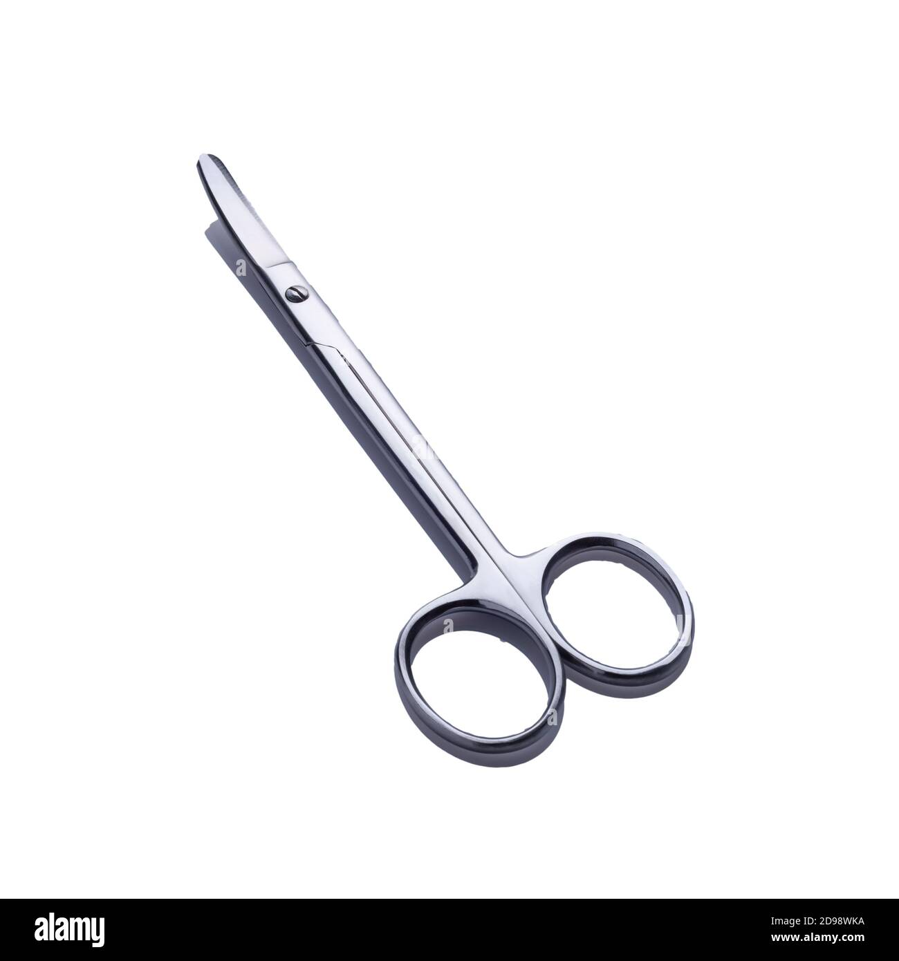 surgical instrument blunt scissors isolate on white background metal