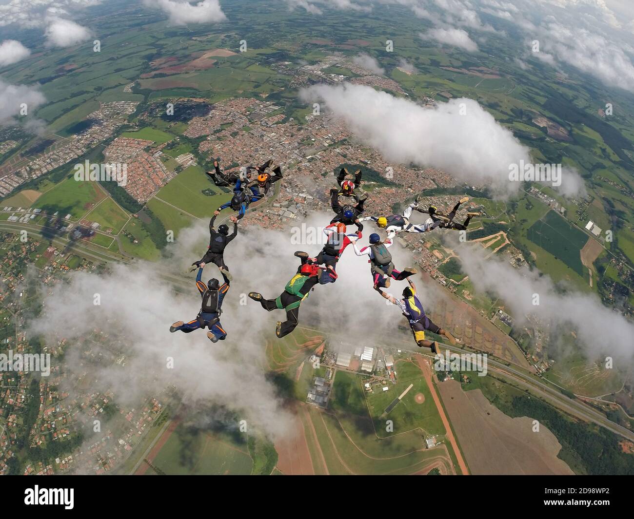 Skydiving group formation Stock Photo Alamy