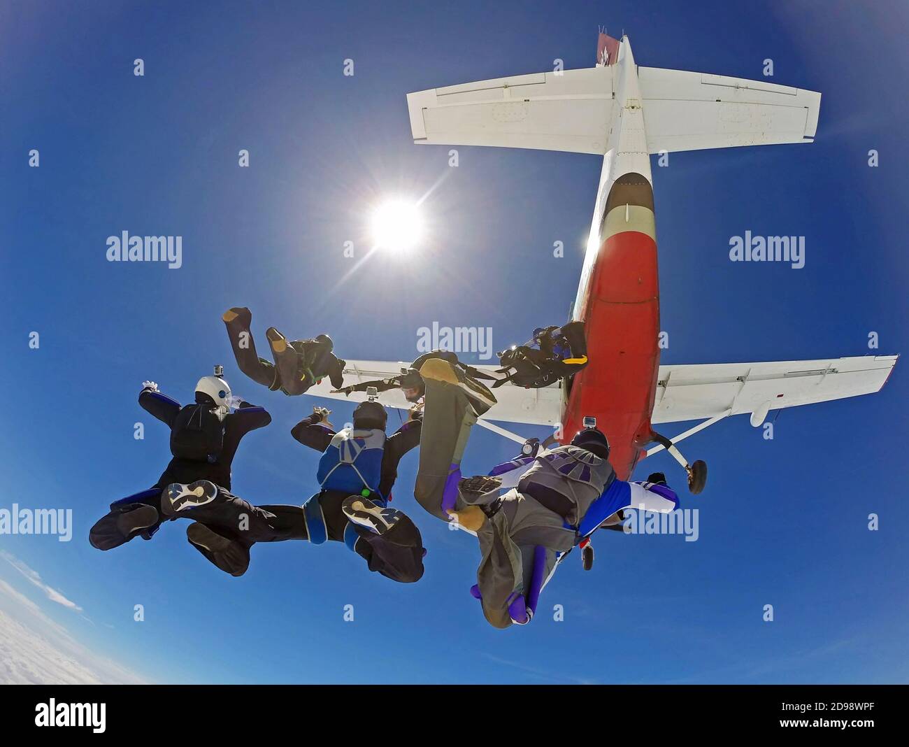 Skydiving group formation Stock Photo Alamy