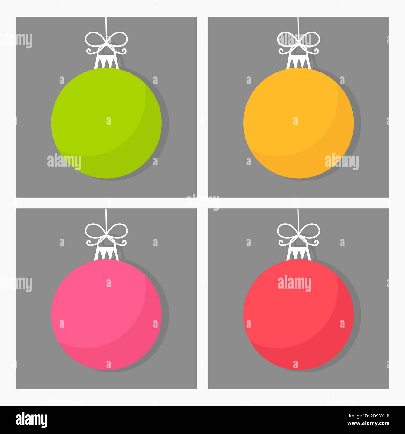 Four Christmas baubles in various colors. Vector illustration Stock ...