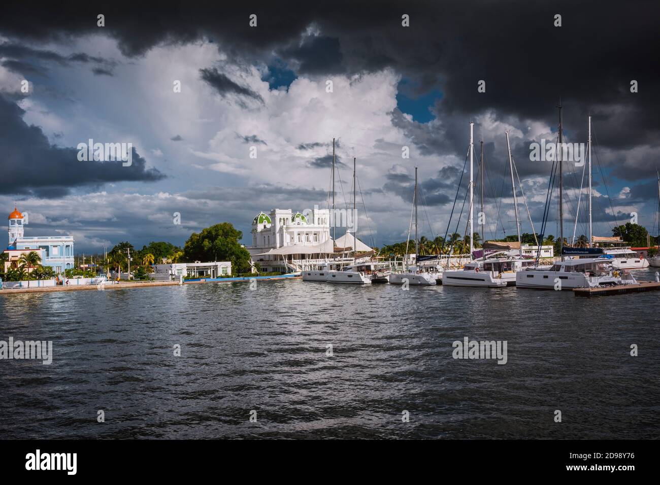 Menacing cloudfront announcing a tropical storm, Cienfuegos bay. Cienfuegos, Cuba, Latin America and the Caribbean Stock Photo