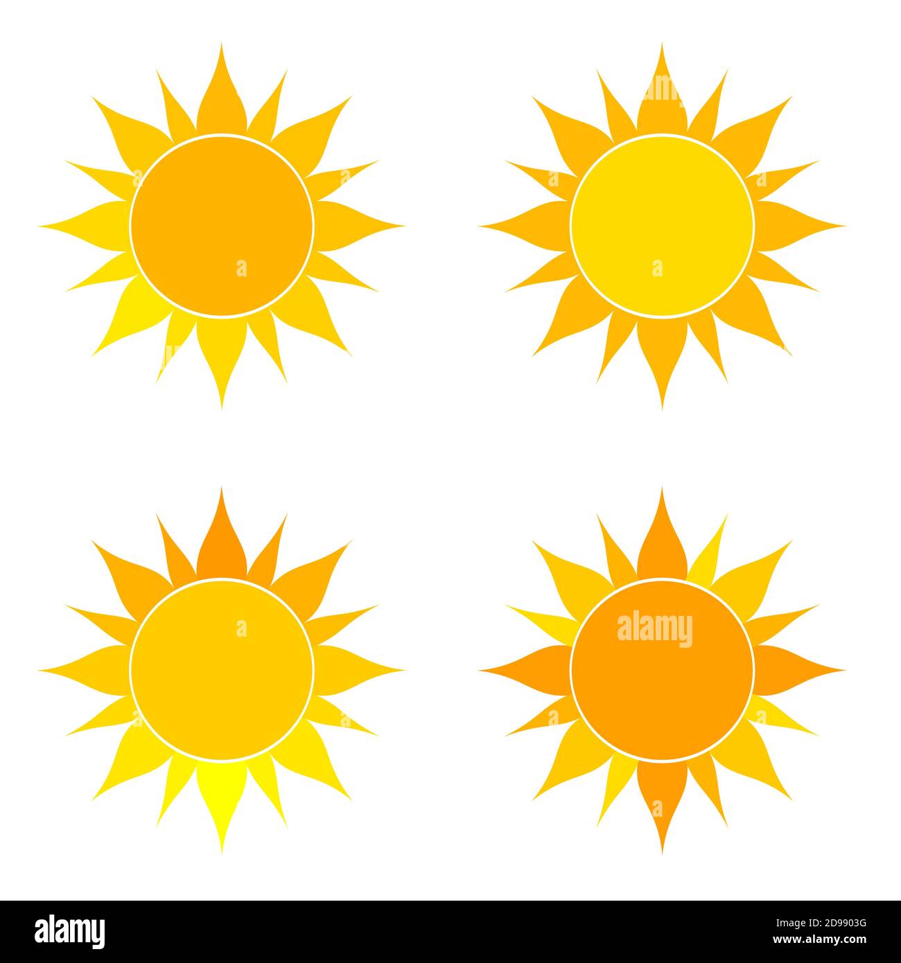 Set of flat sun icons. Vector illustration Stock Vector Image & Art - Alamy