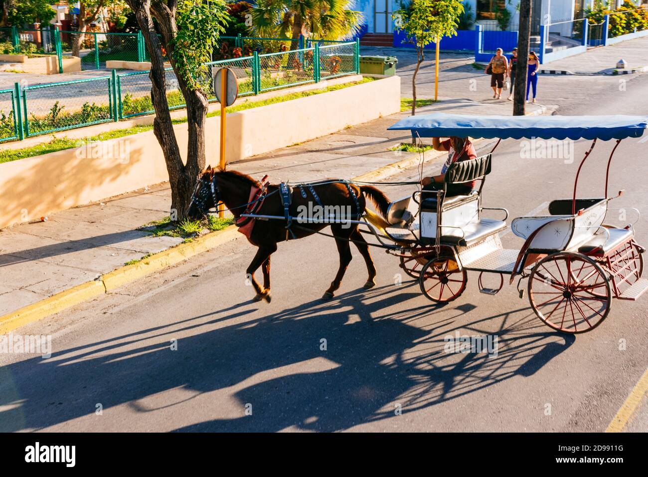 Horse Carriage Ride in the street. Varadero, Cárdenas, Matanzas, Cuba, Latin America and the Caribbean Stock Photo
