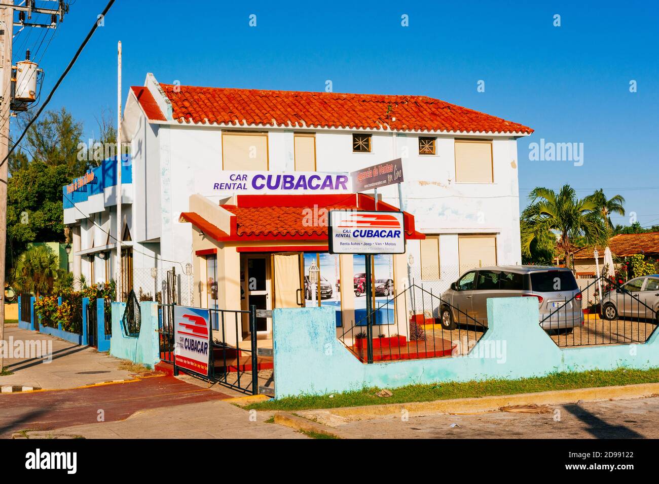 Cubacar, rent a car agency.Varadero, Cárdenas, Matanzas, Cuba, Latin America and the Caribbean Stock Photo