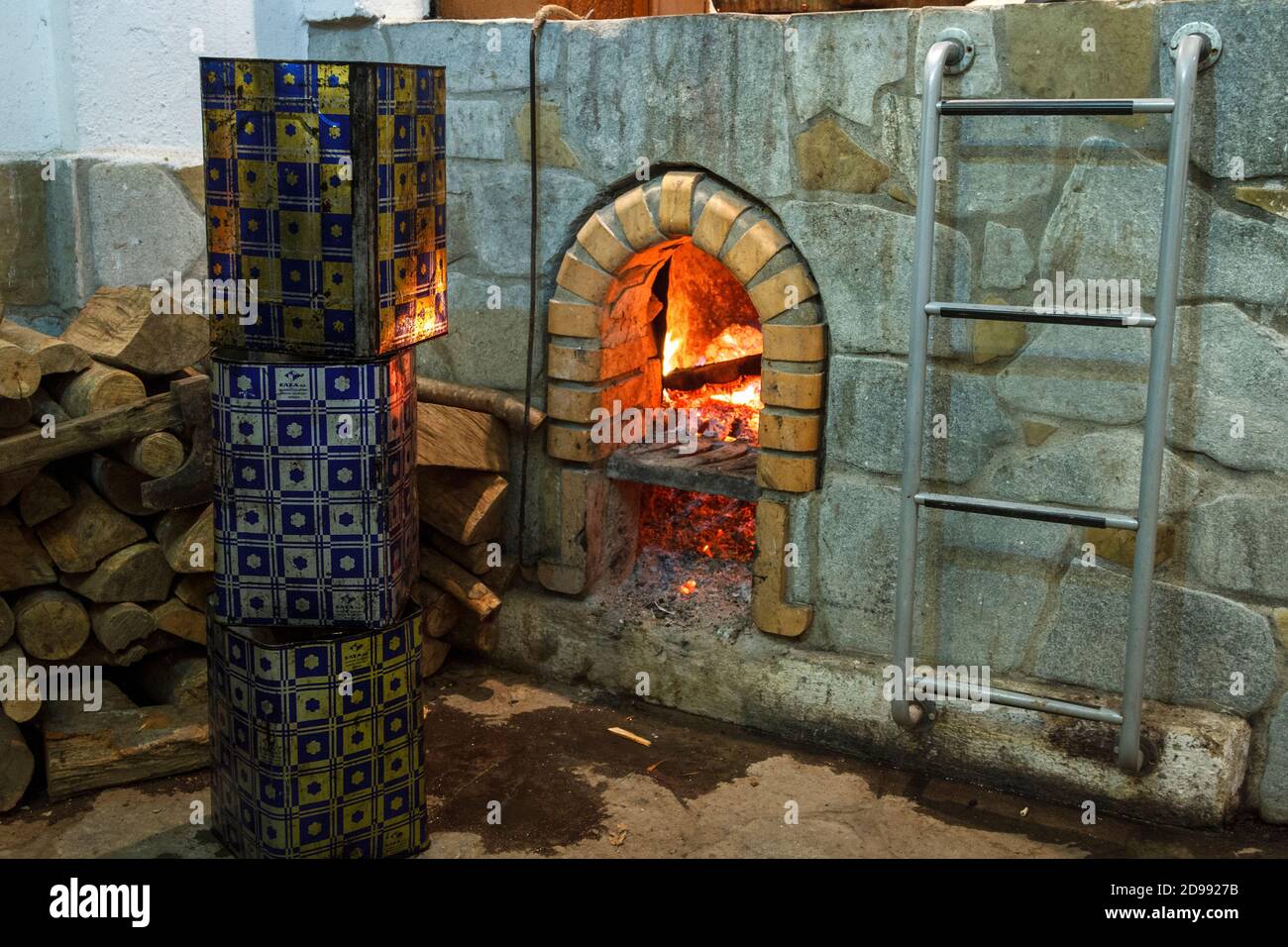 Traditional bronze distillation cauldron, also called amvyx, where ouzo