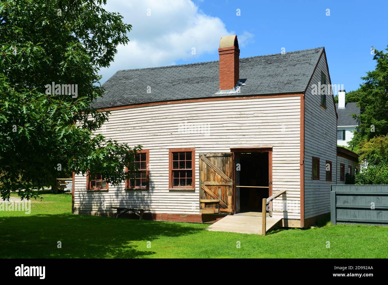 Stable was built in 1890 at Strawbery Banke Museum in Portsmouth, New Hampshire, USA. Stock Photo