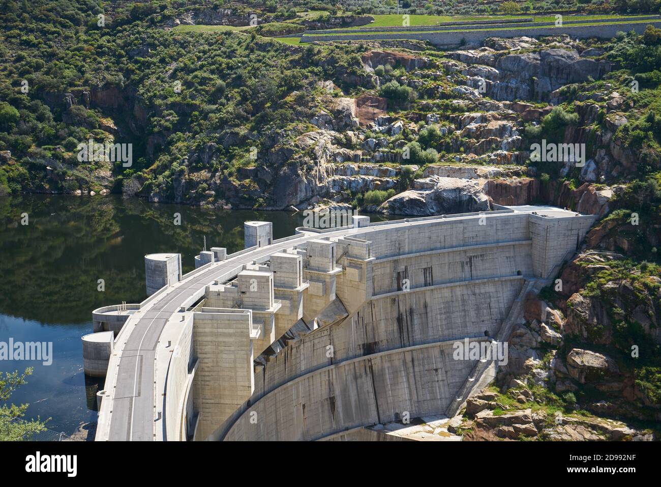 Foz Tua dam barragem river in Portugal Stock Photo