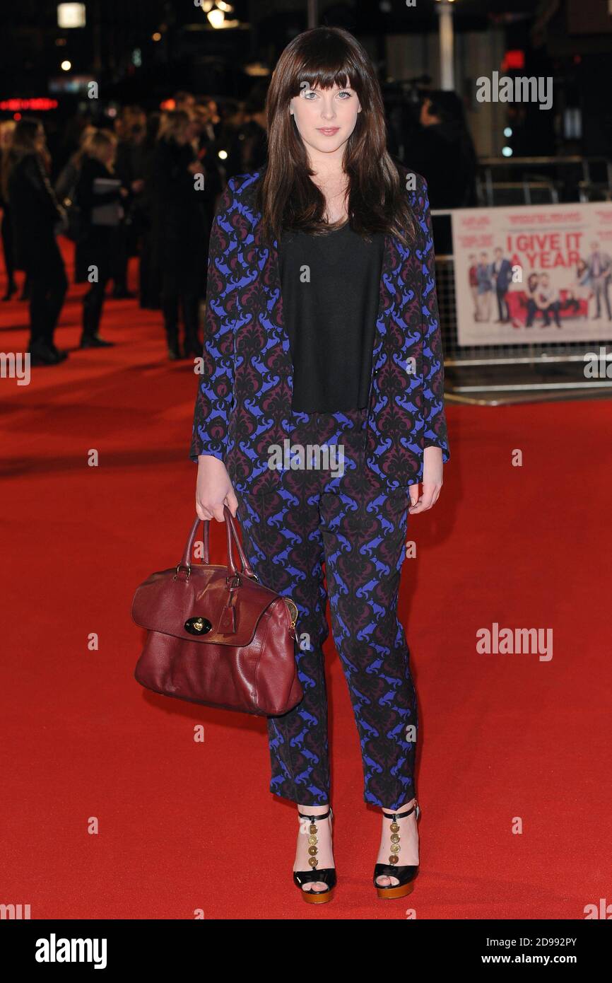 Alexandra Roach attends the UK film premiere of "I Give It A Year" at Odeon West End in London